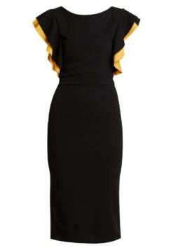 Wal G Kelly Ruffle Sleeve Midi Dress - Cocktailjurk - Black -Wal G. d759714ca54b49459176c6d97543331a