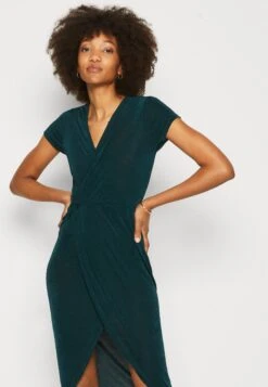Wal G Wrap Midi Dress - Gebreide Jurk - Forest Green -Wal G. d7964df0347b459ebb65b06b6b35c211
