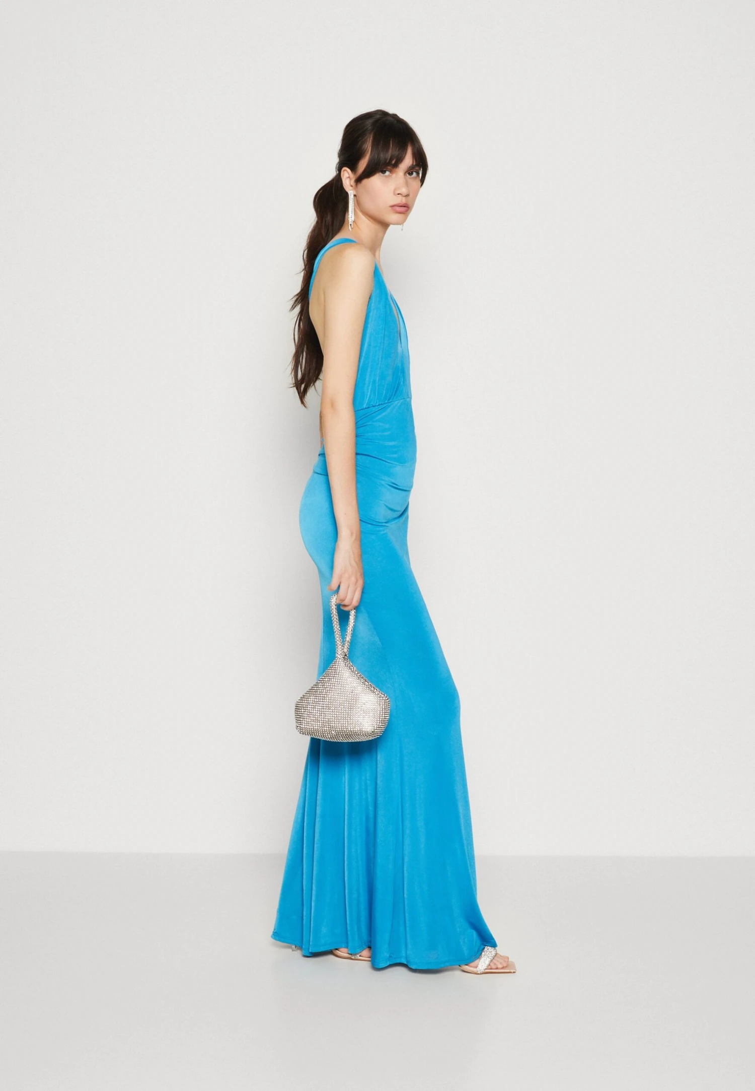 Wal G Angelina Cross Back Maxi - Jerseyjurk - Ocean Blue 2 Wal G Angelina Cross Back Maxi - Jerseyjurk - Ocean Blue - Afbeelding 2
