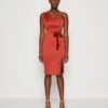 Wal G Tatiana Bow Midi - Cocktailjurk - Terracotta