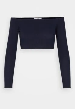 Wal G Hollie Off Shoulder Crop - Longsleeve - Navy -Wal G. ea3155239ee34517ac01d24dc0f35c65
