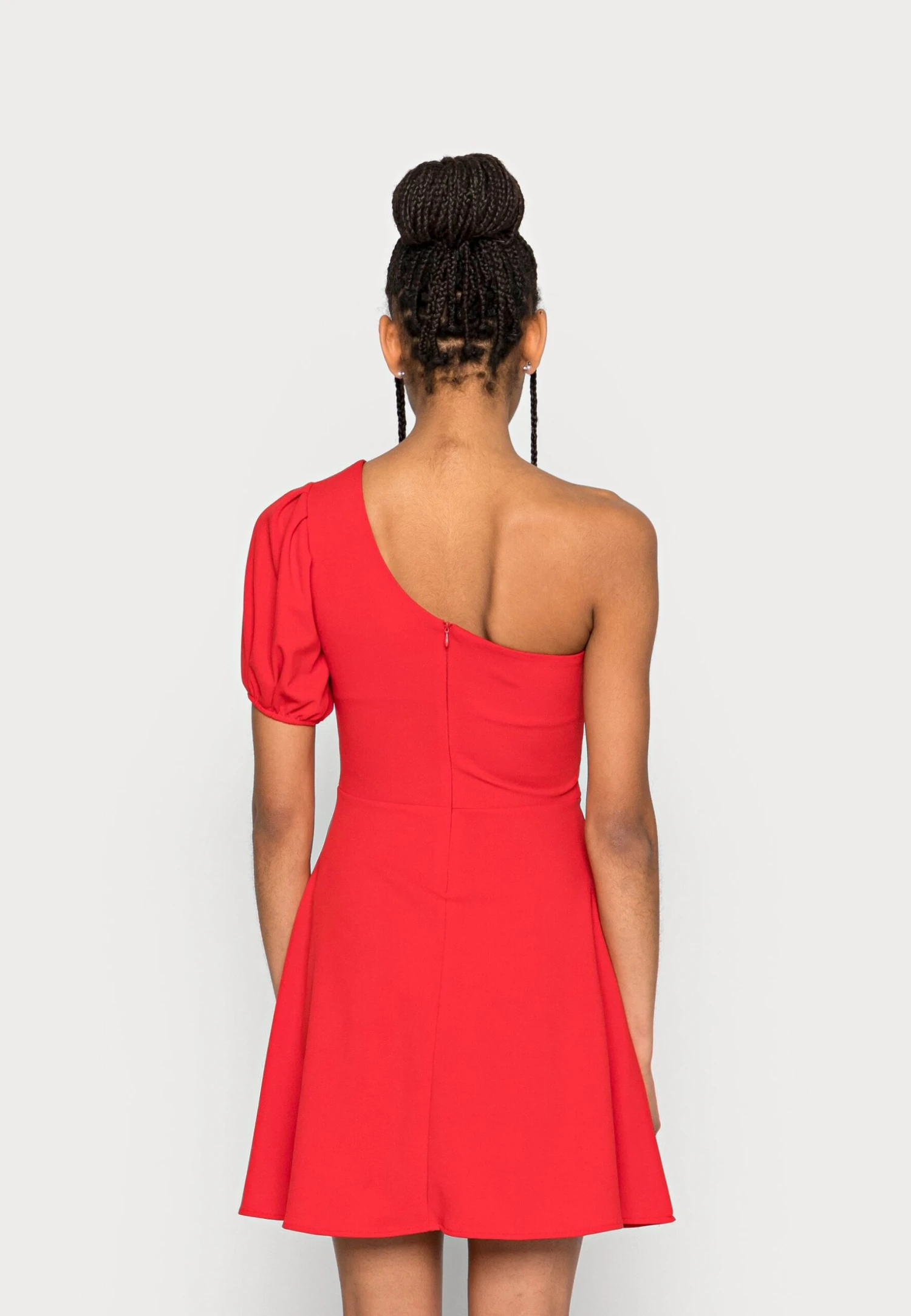 Wal G Zalora One Sleeve Skater Dress - Jerseyjurk - Red 3 Wal G Zalora One Sleeve Skater Dress - Jerseyjurk - Red - Afbeelding 3