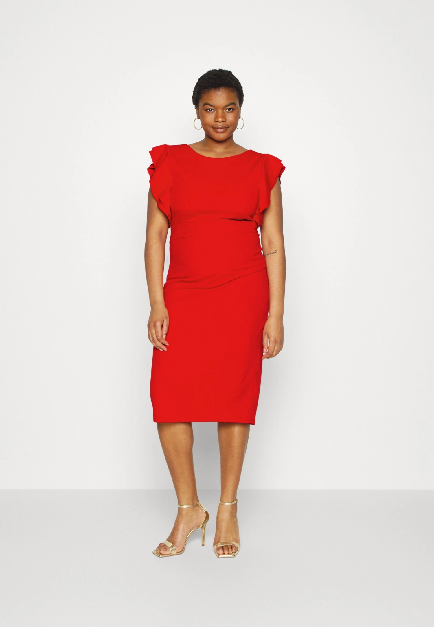 Rusie Ruffle Midi - Cocktailjurk - Red 1 Rusie Ruffle Midi - Cocktailjurk - Red