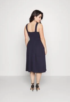 Kandy V Neck Midi - Jurk - Navy Blue -Wal G. f7c8e65ffc274288901436bc81c55a79